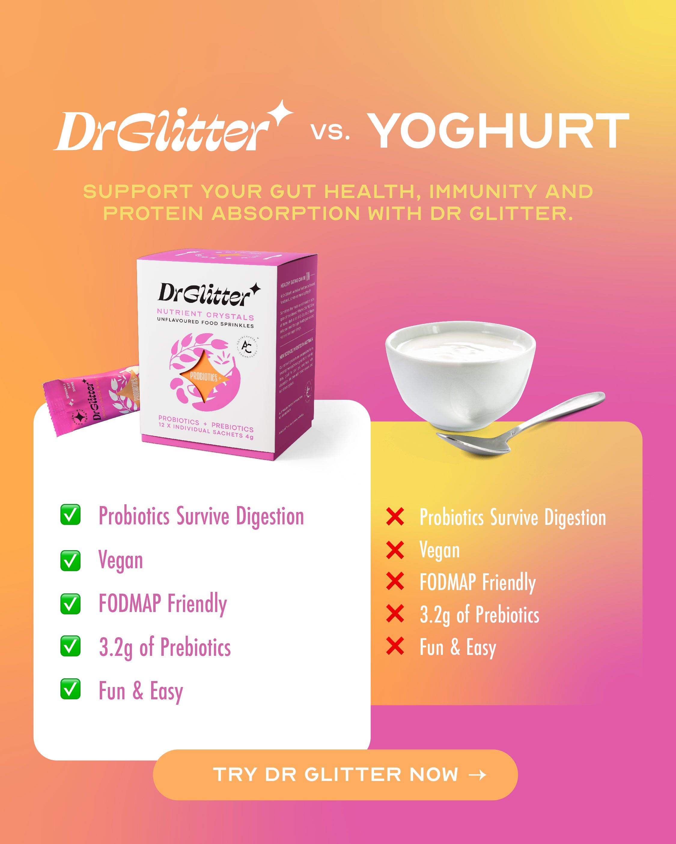 Orange PROBIOTICS+ Crystals